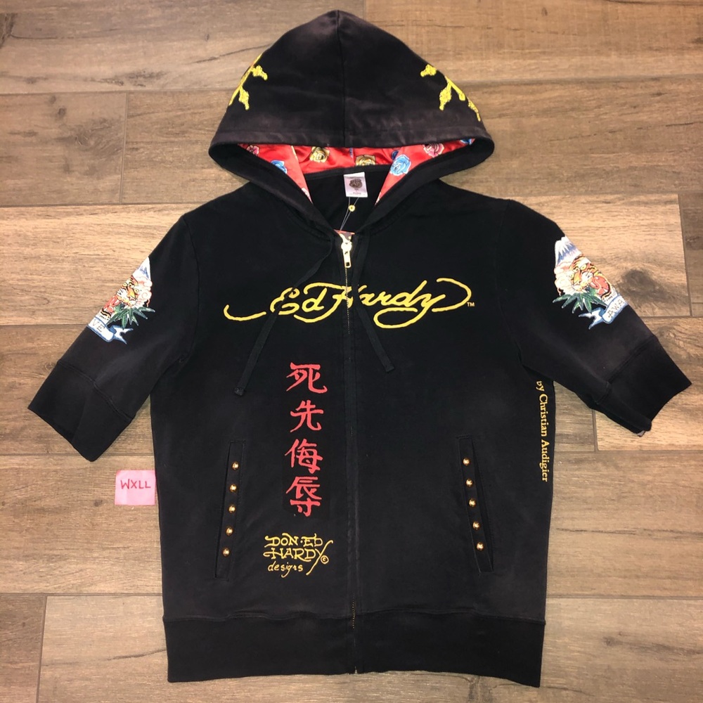 Ed Hardy Black Hoodie NWT Woman’s